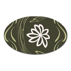 Folk Flowers Print Floral Pattern Ethnic Art Oval Magnet by Eskimos