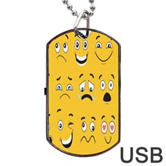 Emojis Dog Tag Usb Flash (one Side) by Sparkle