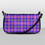 Tartan Purple Shoulder Clutch Bag Front