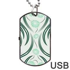 Folk Flowers Print Floral Pattern Ethnic Art Dog Tag Usb Flash (two Sides) by Eskimos