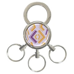 Abstract Geometric Design    3-ring Key Chain by Eskimos