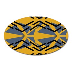 Abstract Pattern Geometric Backgrounds Oval Magnet by Eskimos