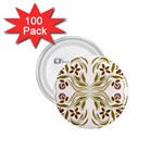 Folk flowers print Floral pattern Ethnic art 1.75  Buttons (100 pack)  Front