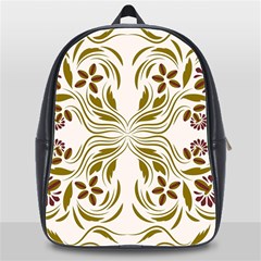 Folk Flowers Print Floral Pattern Ethnic Art School Bag (xl) by Eskimos