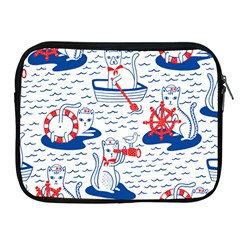 Nautical Cats Seamless Pattern Apple Ipad 2/3/4 Zipper Cases by Jancukart