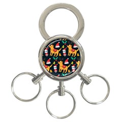 Funny Christmas Pattern Background 3-ring Key Chain by Jancukart