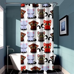 Seamless Pattern With Cute Little Kittens Various Color Shower Curtain 36  X 72  (stall)  by Jancukart