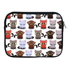 Seamless Pattern With Cute Little Kittens Various Color Apple Ipad 2/3/4 Zipper Cases by Jancukart