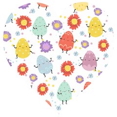 Easter Seamless Pattern With Cute Eggs Flowers Wooden Puzzle Heart by Jancukart