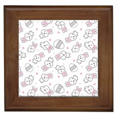 Cute Pattern With Easter Bunny Egg Framed Tile by Jancukart