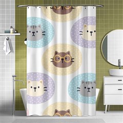 Cute Cat Seamless Pattern Background Shower Curtain 48  X 72  (small)  by Jancukart