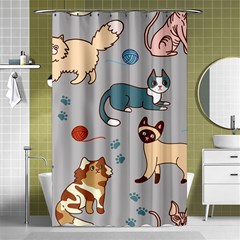 Cats Pattern Shower Curtain 48  X 72  (small)  by Jancukart