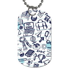 Hand-drawn-back-school-pattern Dog Tag (one Side) by Jancukart