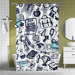 Hand-drawn-back-school-pattern Shower Curtain 48  X 72  (small)  by Jancukart