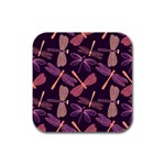 Dragonfly-pattern-design Rubber Square Coaster (4 pack) Front