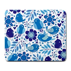 Pattern-with-birds Large Mousepads by Jancukart