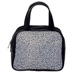 Black And White Hello Text Motif Random Pattern Classic Handbag (Two Sides) Back