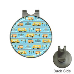 Buses-cartoon-pattern-vector Hat Clips With Golf Markers