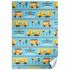 Buses-cartoon-pattern-vector Canvas 20  X 30  by Jancukart