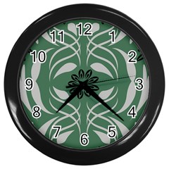 Folk Flowers Print Floral Pattern Ethnic Art Wall Clock (black) by Eskimos