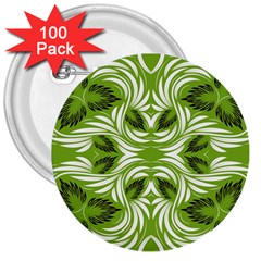 Folk Flowers Print Floral Pattern Ethnic Art 3  Buttons (100 Pack)  by Eskimos