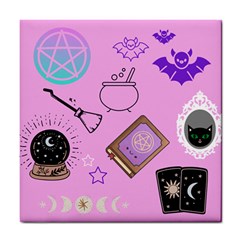 Pastel Goth Witch Pink Tile Coaster by NerdySparkleGoth