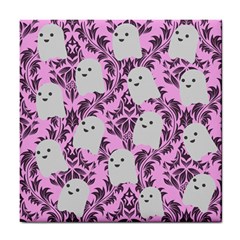 Pink Ghosts Tile Coaster by NerdySparkleGoth