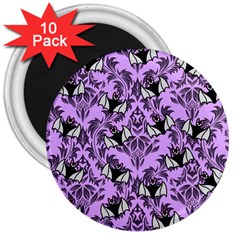 Purple Bats 3  Magnets (10 Pack)  by NerdySparkleGoth