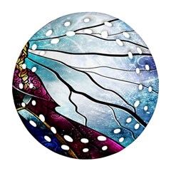 Anna Disney Frozen Stained Glass Round Filigree Ornament (two Sides) by artworkshop