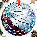 Anna Disney Frozen Stained Glass Round Filigree Ornament (Two Sides) Front