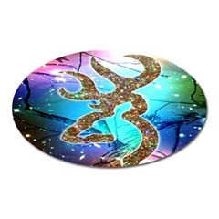 Browning Deer Glitter Galaxy Oval Magnet by artworkshop