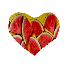 Watermelon Standard 16  Premium Heart Shape Cushions by artworkshop