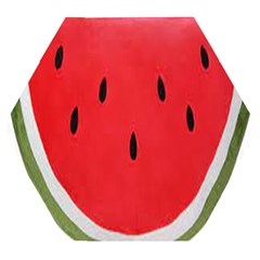 Watermelon Pillow Fluffy Wooden Puzzle Hexagon by artworkshop