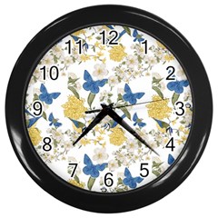 Birds Pattern Wall Clock (black) by Sparkle