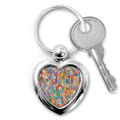 Floral Flowers Key Chain (heart) by artworkshop