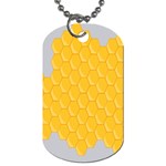 Hexagons Yellow Honeycomb Hive Bee Hive Pattern Dog Tag (Two Sides) Back