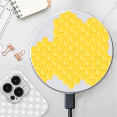 Hexagons Yellow Honeycomb Hive Bee Hive Pattern Wireless Charger by artworkshop