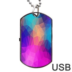 Triangles Polygon Color Dog Tag Usb Flash (one Side) by artworkshop