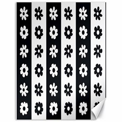 Black-and-white-flower-pattern-by-zebra-stripes-seamless-floral-for-printing-wall-textile-free-vecto Canvas 18  X 24  by nate14shop