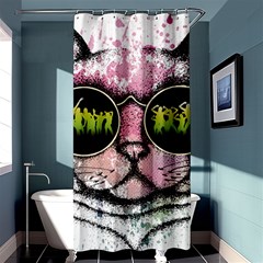 Black-cat-head Shower Curtain 36  X 72  (stall)  by Jancukart