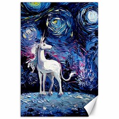 Unicorn Starry Night Canvas 20  X 30  by Jancukart