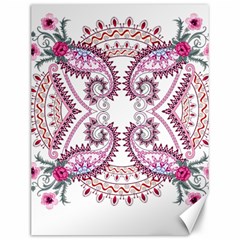 Pink Flower Cartoon Canvas 12  X 16  by Jancukart