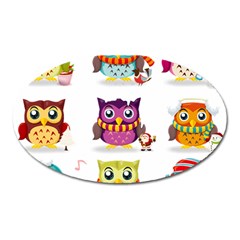 Cartoon-cute-owl-vector Oval Magnet by Jancukart