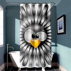 Owl-fluff-prance-animal-surprised Shower Curtain 36  X 72  (stall)  by Jancukart