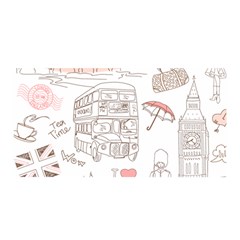 I Love London Drawing Satin Wrap 35  X 70  by Jancukart