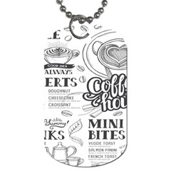 Vintage Coffee-tea-cafe-hamburger-menu-coffee-shop-menu Dog Tag (one Side) by Jancukart