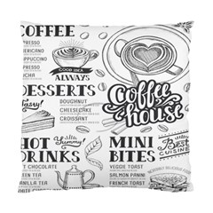 Vintage Coffee-tea-cafe-hamburger-menu-coffee-shop-menu Standard Cushion Case (one Side) by Jancukart