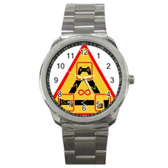 Gamer-geek-video-game-sign-fan Sport Metal Watch by Jancukart