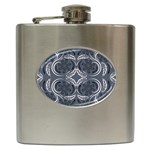 Folk flowers print Floral pattern Ethnic art Hip Flask (6 oz) Front