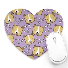 Corgi Pattern Heart Mousepads by Sudhe